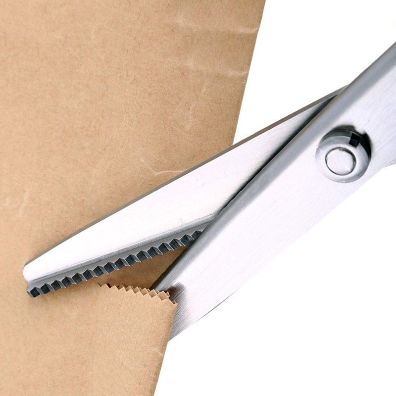 BlueSnail Stainless Steel Pinking Shears Comfort Grip Handled Professional Fabric Crafts Dressmaking Zig Zag Cut Scissors Sewing Scissors (Serrated, Orange) - Image 5